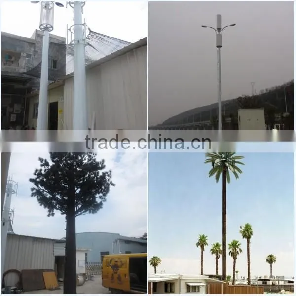 China Guangzhou city manufacturer sell new style microwave mobile telecom mobile monopole coconut tree communication tower