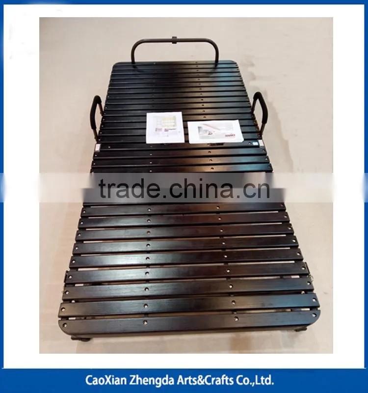 Folding Metal Single Bed With Wheels