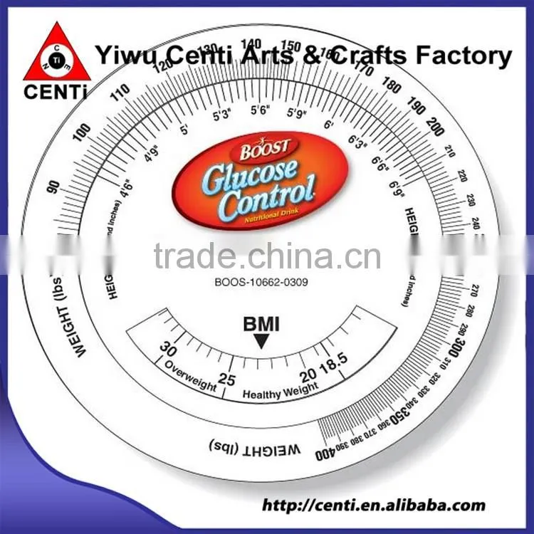 Custom Four Color Imprinted Plastic 2 Wheel BMI Calculator