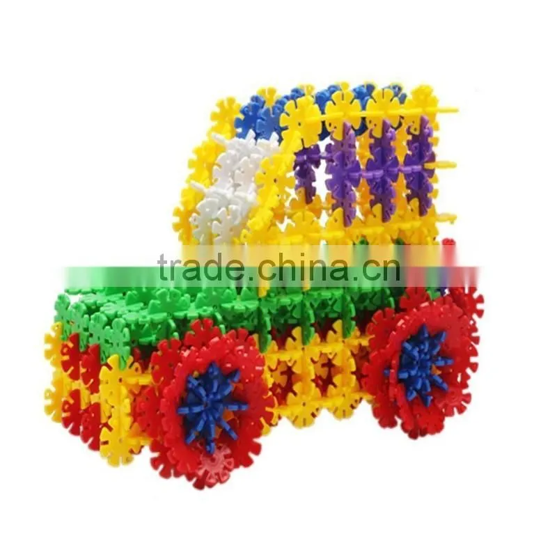 Colorful plastic connecting snowflake toys