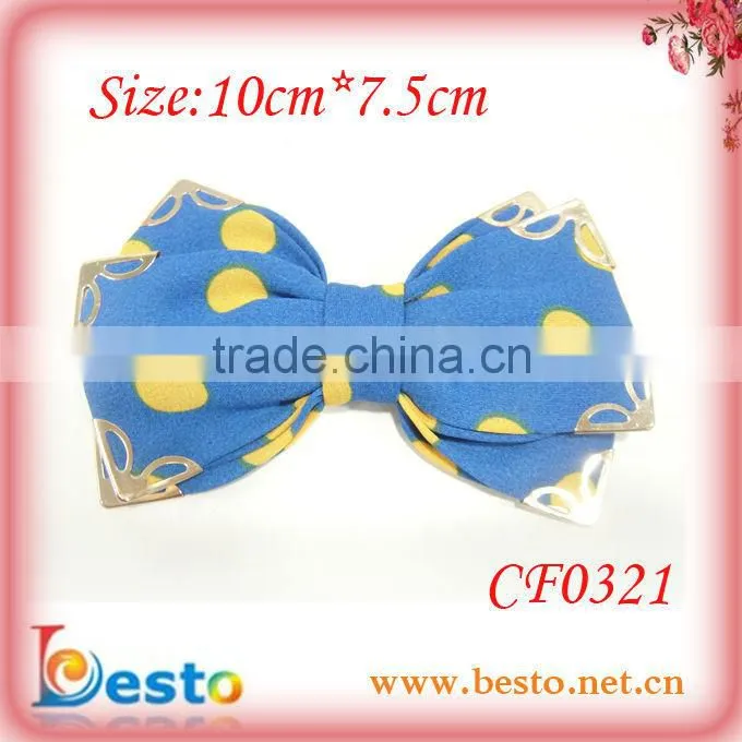 CF0321 2013 Fashion pretty dot red bow fine hair clips