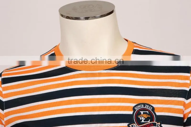 mens cotton design plain slim striped t shirt