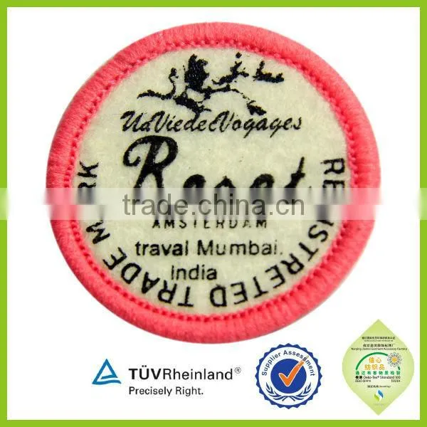 Personalized fabric cheap custom clothing raised print labels for sale