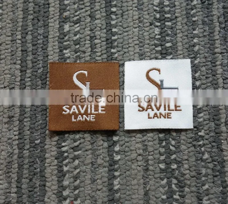 2017 hjgh quality satin damask woven labels for clothing