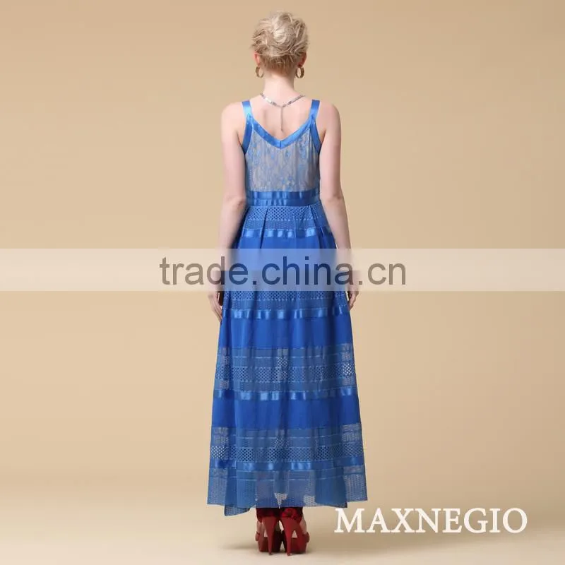 Luxury strap ankle length casual dress maxi long style dresses