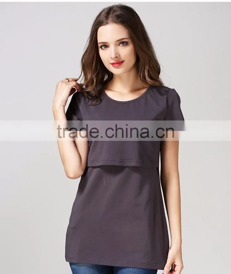 Wild Maternity Tops Scoop Neck Breastfeeding Clothing Normcore Pregnant Mother T-shirts