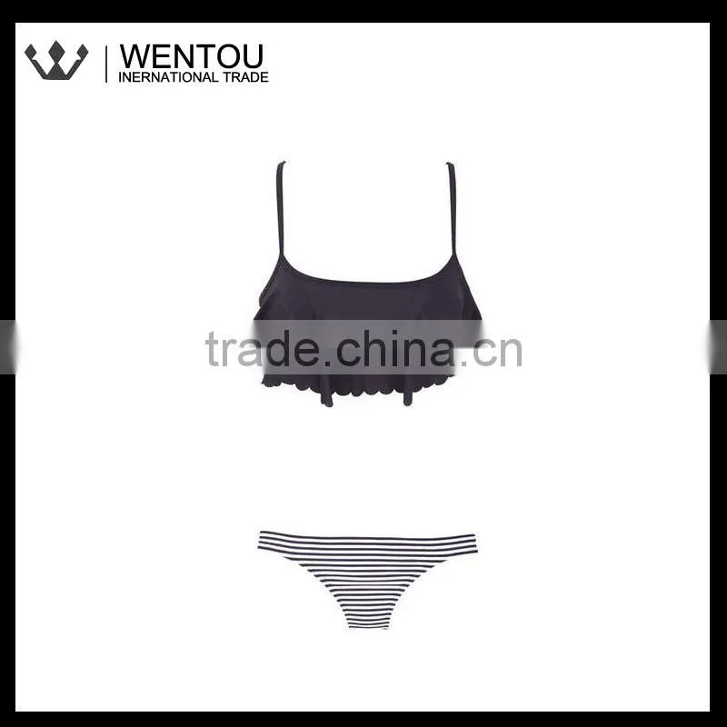 Fashionable Charming Scalloped Bikini
