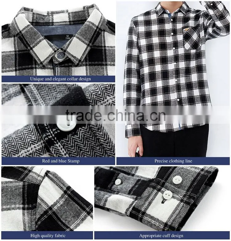 2015 New Fancy One Pocket Men Casual Check Fannel Leisure Shirt