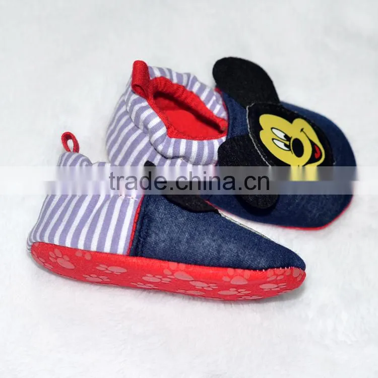 Cute mickey face embroidered Baby footwear