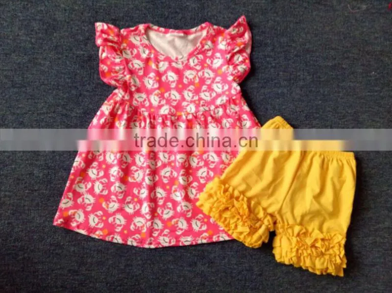 New Fashion Little Baby Cotton Outfit Western Girls Summer Clothing Set Tunic Toddler Girls Clothing Outfits