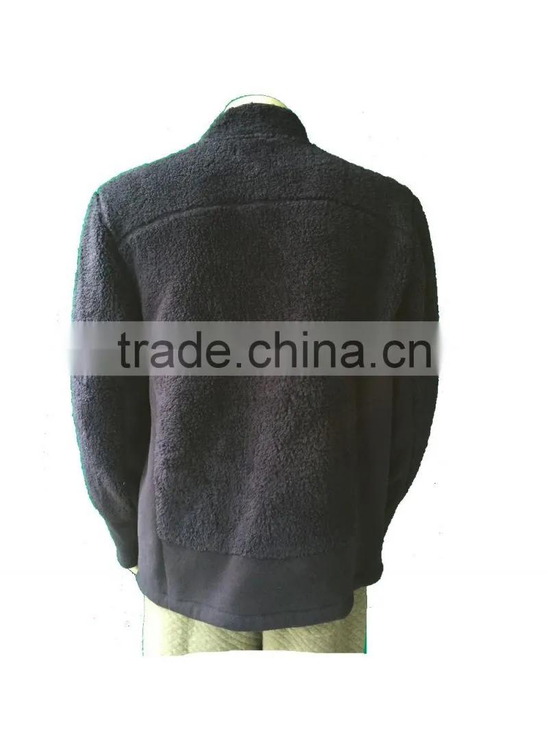 Men's windproof sweatshirt with 360gsm flannel fabric and zipper
