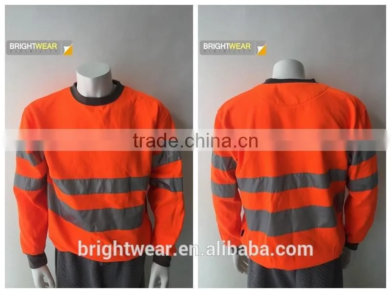 100% polyester inner brush fleece hi vis sweatshirt meet EN ISO20471