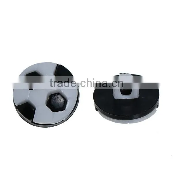 Resin Sewing Buttons Scrapbooking Single Hole Round Black & White Football Pattern