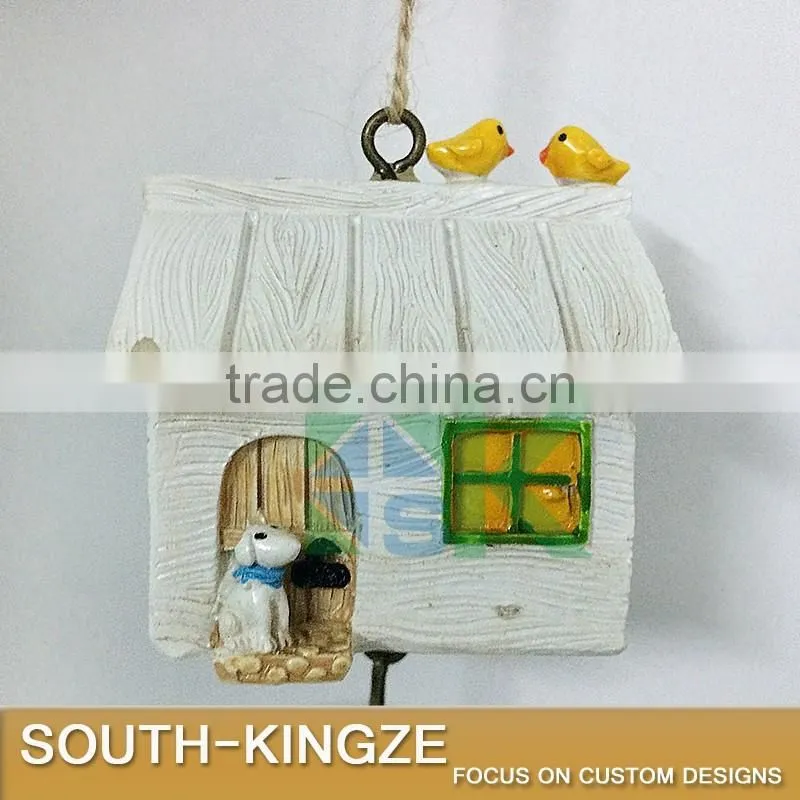 White Wood House Cat Plate Brass Stainless Ringing Bell