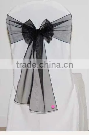 Fashion organza sash for wedding and banquet chair organza sash