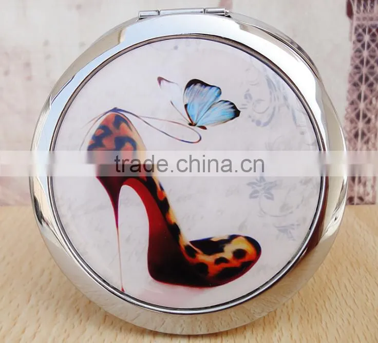 Make Up Handbag or Dressing Table Mirror Metal Chrome Plating Metal Cosmetic Mirror,Pocket Mirror,High Heel Mirror Dubaa Fashion