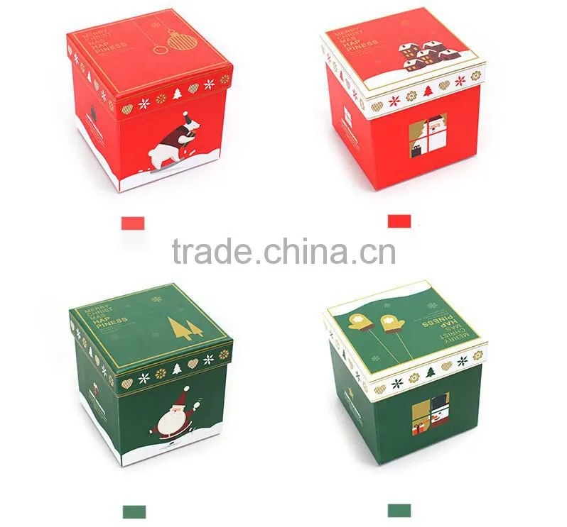 Lot of 4 Small Nesting GIFT BOX Boxes CHRISTMAS Present (Polar Bear Santa Claus Gloves Snowman) NEW