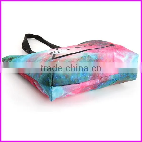 2014 america hot selling digital printed ladies fashion canvas beach bag