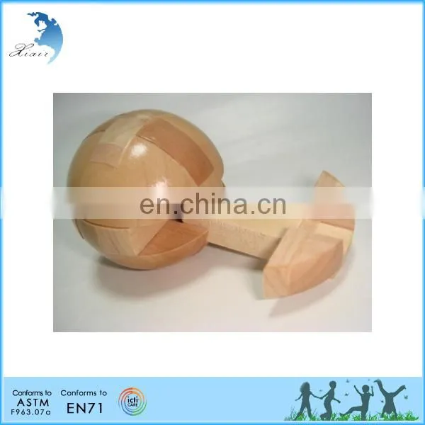Educational wooden puzzle brain teaser funny 3d snake wooden puzzle