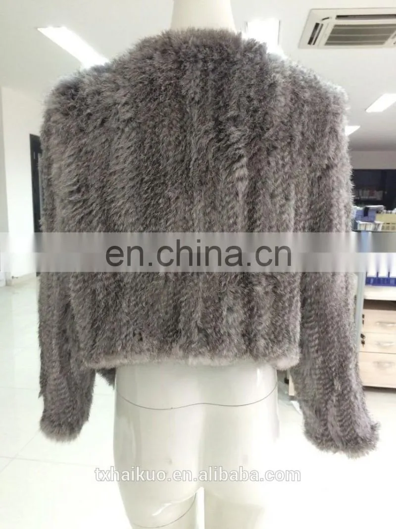 ladies rabbit fur jacket with lapel