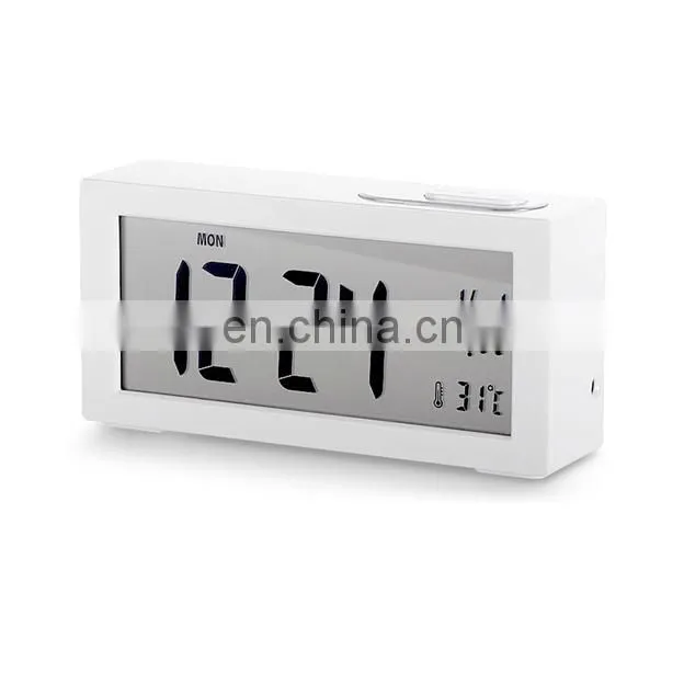 2017 new large LCD electronic digital morning clock with calendar and temperature for home