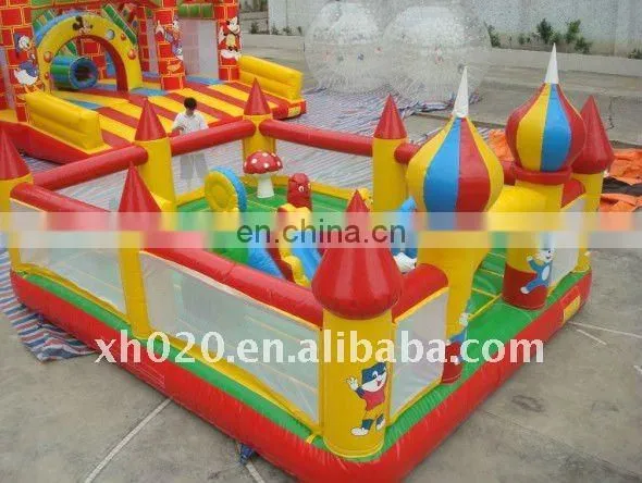 Endless fun and populare outdoor or indoor commercial grade vinyl tarpaulin giant inflatable amusement park FU007