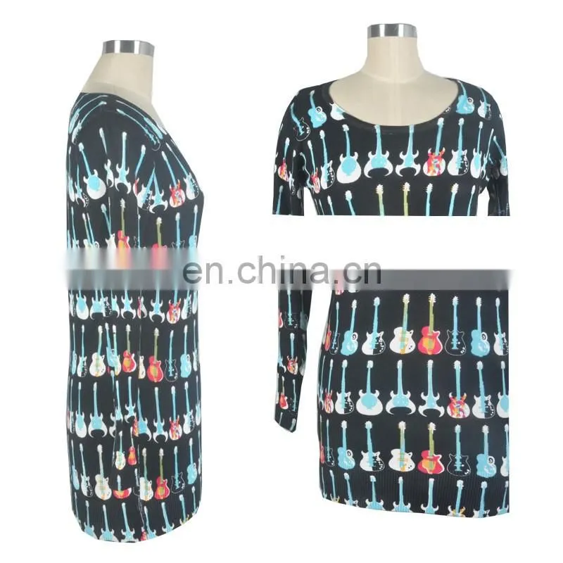 Cartoon Print Tight-fitting sweater