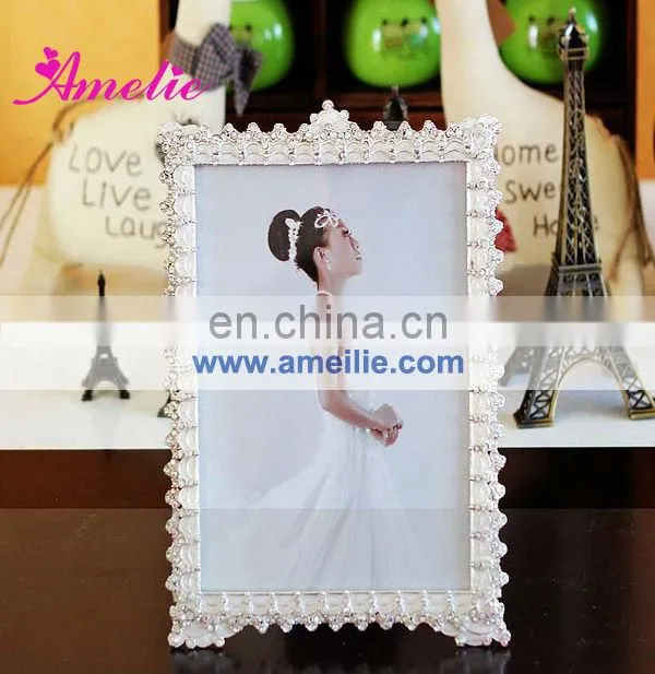 A0132 Alloy Diamond Crystal Enamel Wedding Anniversary Photo Frame