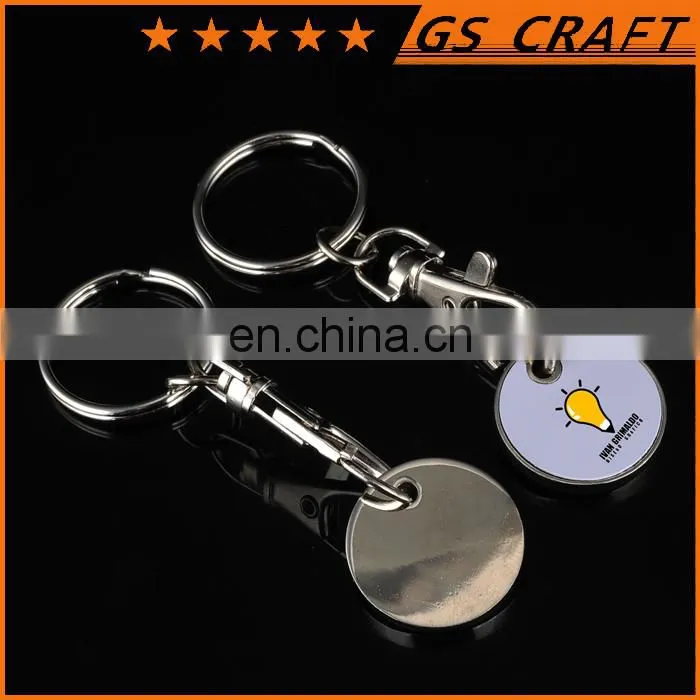 Printed custom logo trolley coin,round shape shopping trolley coin