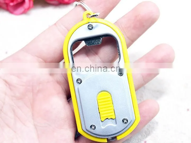 Souvenir Metal Keychain Bottle Opener With LED Light OEM Gift Flash light