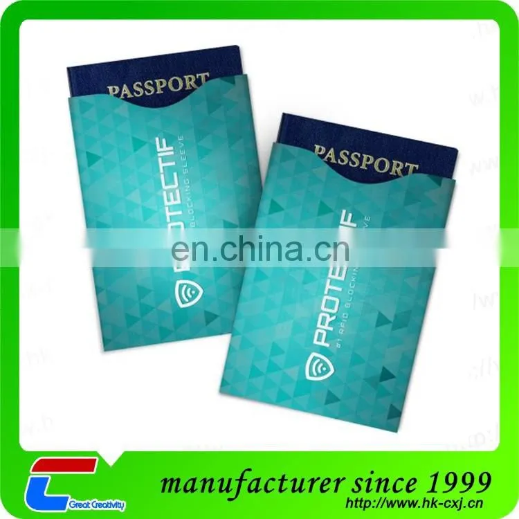 custom rfid blocking card sleeve cmyk printing