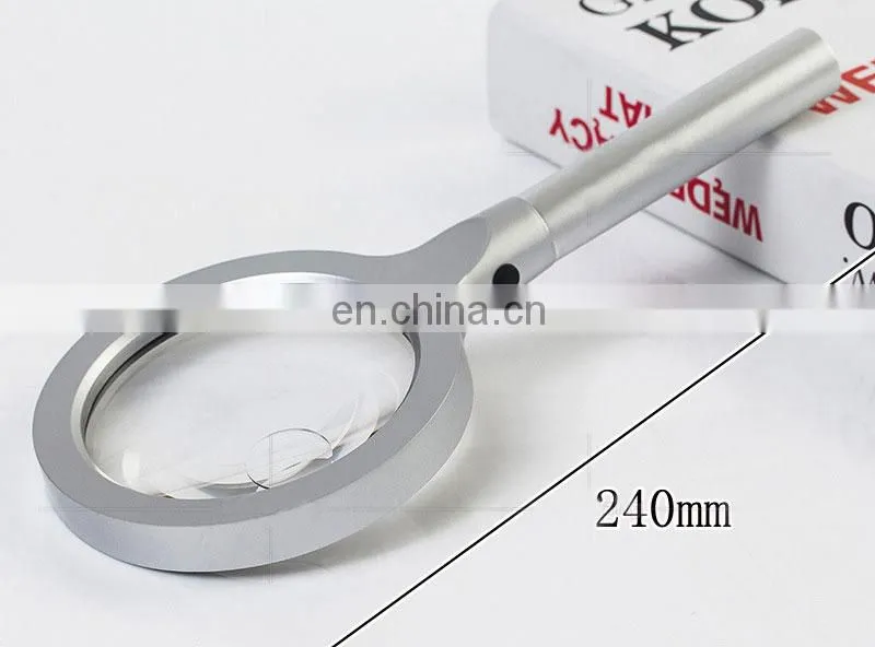 Metal Material Aluminum Alloy 12 LED Lights 5 Times 10 Times HD Reading Magnifying Glass