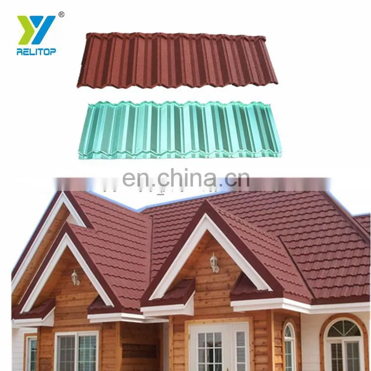 Brick Red Colour Nosen Type Stone Coated Steel Roof Tile 0.3mm 0.35mm 0.4mm 0.5mm Metal Roofing Sheet