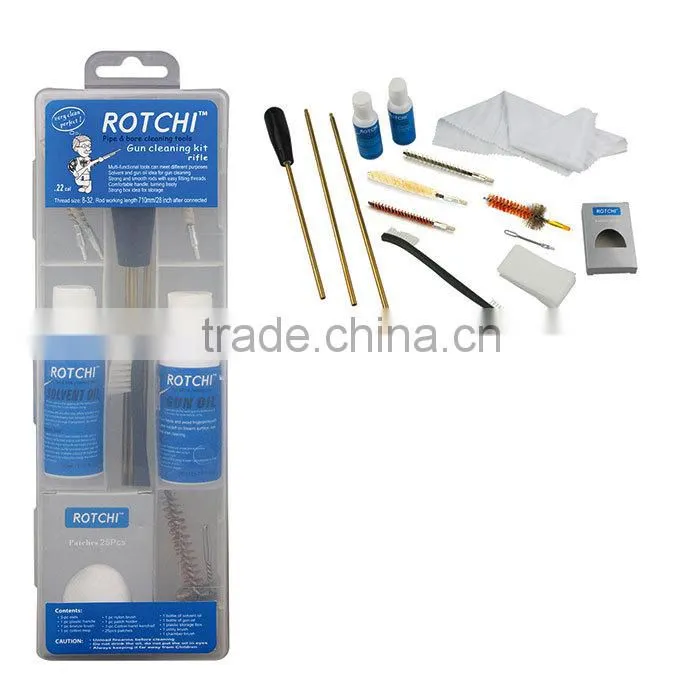 28PC plastic package gun cleaning kit.rifle cleaning kit with solvent and gun oil