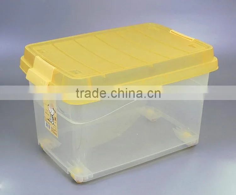 Multifunction Transparent Plastic Storage Box with Wheels and Lid