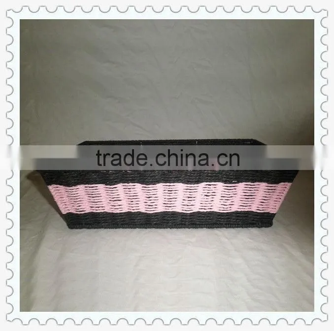 2013 woven rectangular paper rope storage basket