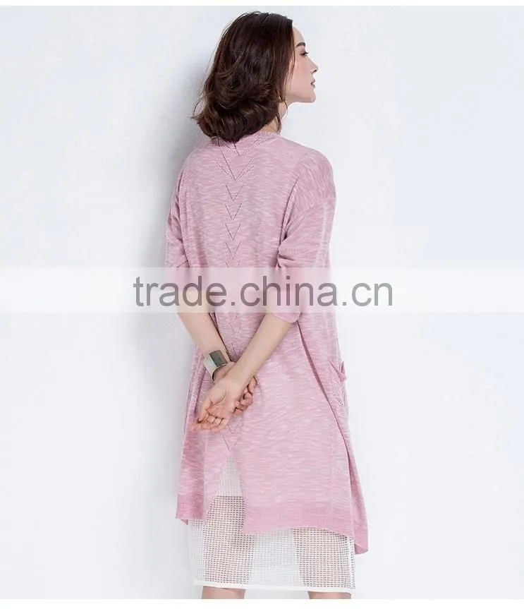 Spring fashion long sleeves cardigan knit sweater casual cardigan for women