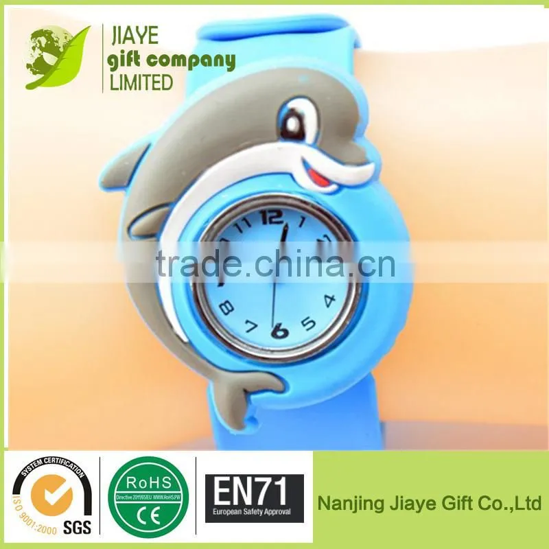 Wholesale Cartoon Shape Silicone Kids Wrist Watch /Kids Slap Watch