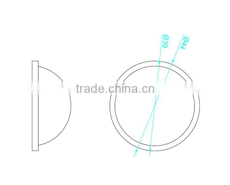 52mm led optical glass lens