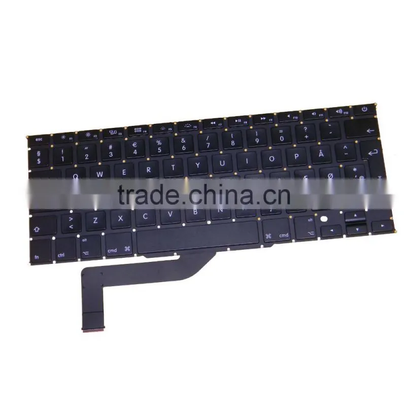 Brand New Danish Design Laptop Replacement Keyboard For Apple Macbook Pro 15" A1398 2012