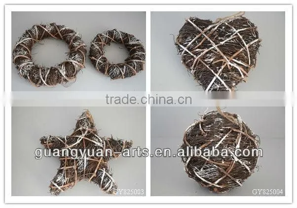 Handmade heart shaped Rattan Wreaths