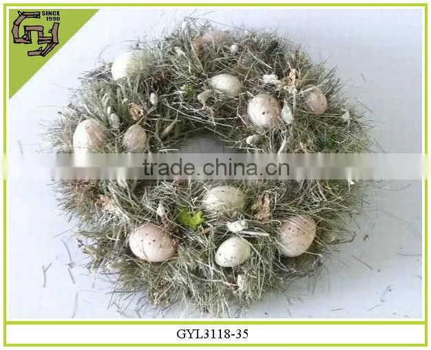 2015 new design easter decorative egg wreath