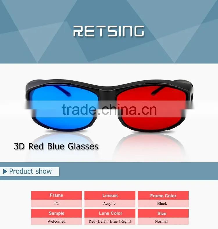 Good price and high quality 3d plastic frame glasses pictures porn 3d glasses red cyan glasses for sale