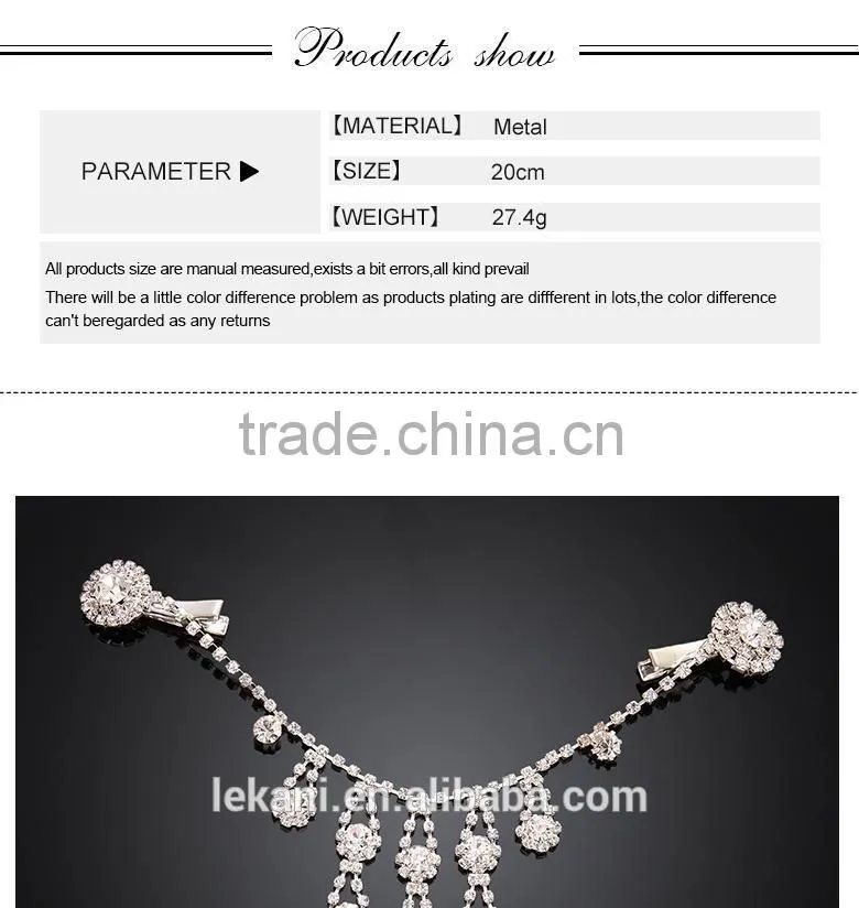 High Quality Shiny Wedding Top Grade Crystal Hair Jewelry
