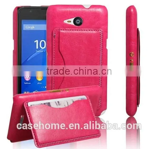 White PU Leather Back Cover Case for Sony Xperia E4G