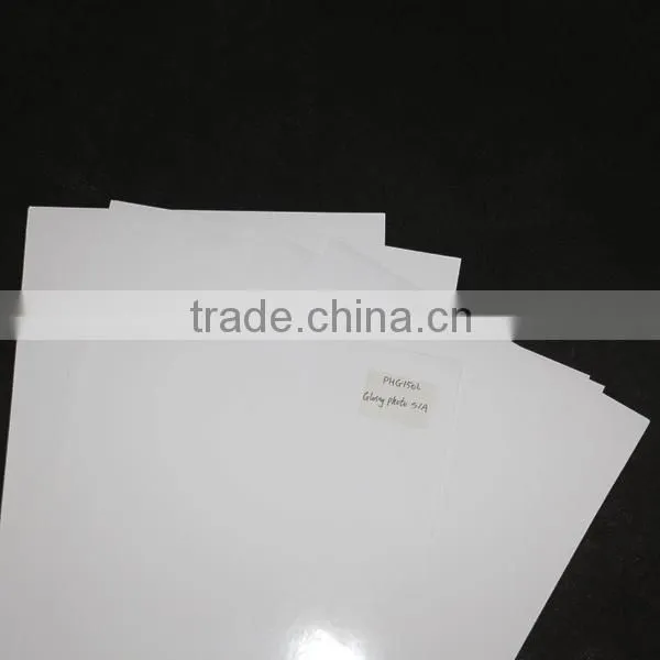 150gsm waterproof adhesive-backed a4 glossy photo paper for dye,pigment ink