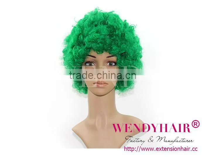 Green football sports fans wig