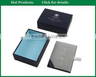 Plain pu cufflink box for 2 pairs cufflink