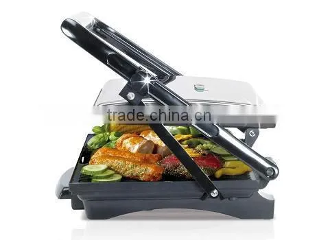 CE GS RoHS UL 4 SLICE RED STAINLESS STEEL PANINI GRILL