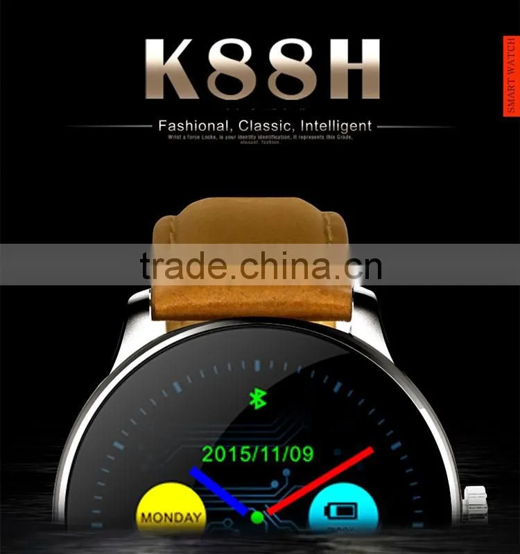 IP54 Waterproof 5D curved OGS screen bt 3.0 4.0 smartwatch with Nucleus OS